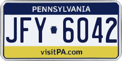 PA license plate JFY6042
