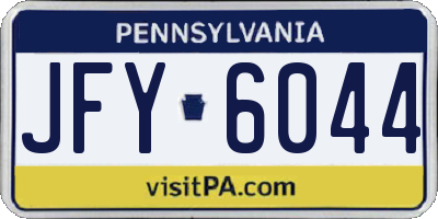 PA license plate JFY6044
