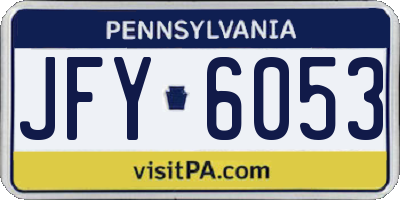 PA license plate JFY6053