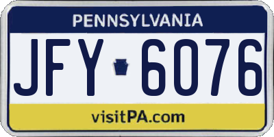 PA license plate JFY6076