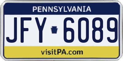 PA license plate JFY6089