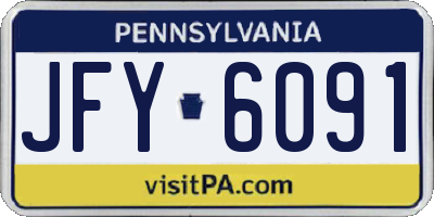 PA license plate JFY6091