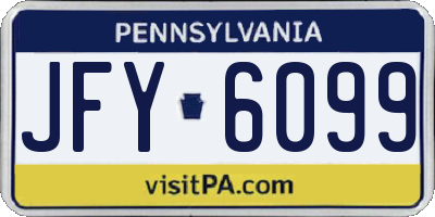 PA license plate JFY6099
