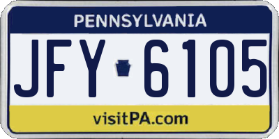 PA license plate JFY6105