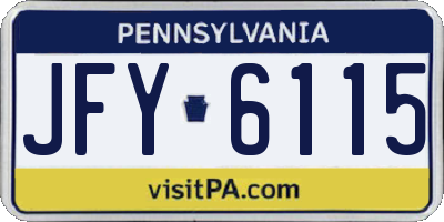 PA license plate JFY6115
