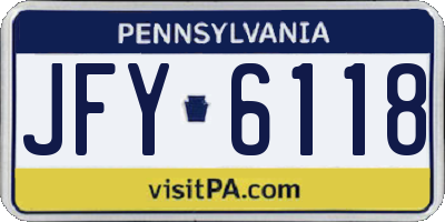 PA license plate JFY6118