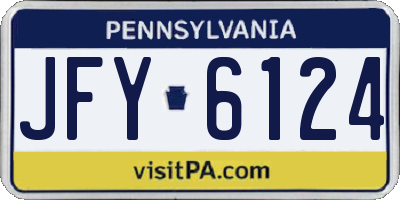 PA license plate JFY6124