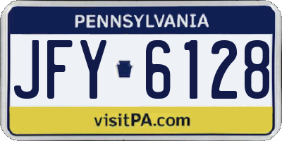 PA license plate JFY6128