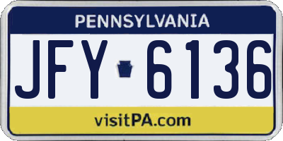 PA license plate JFY6136