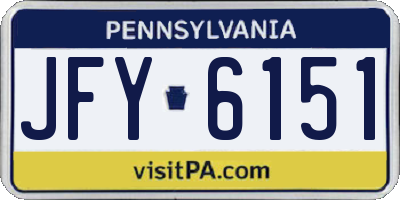 PA license plate JFY6151
