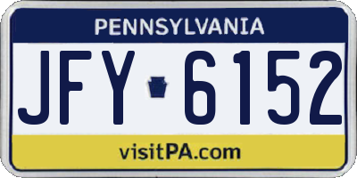 PA license plate JFY6152