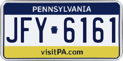 PA license plate JFY6161