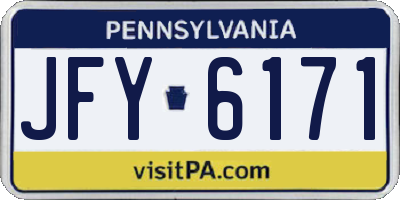 PA license plate JFY6171
