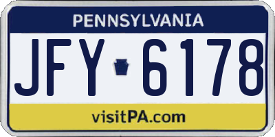 PA license plate JFY6178