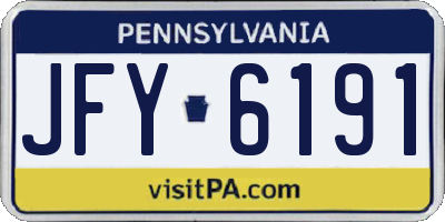 PA license plate JFY6191