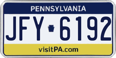 PA license plate JFY6192