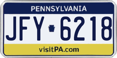 PA license plate JFY6218