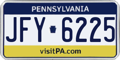 PA license plate JFY6225