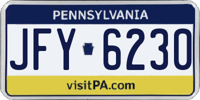 PA license plate JFY6230