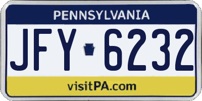 PA license plate JFY6232