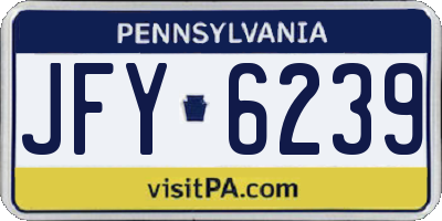 PA license plate JFY6239