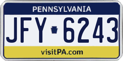 PA license plate JFY6243