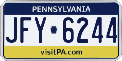 PA license plate JFY6244