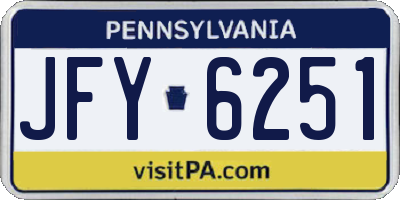 PA license plate JFY6251
