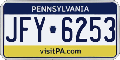 PA license plate JFY6253