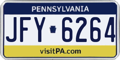 PA license plate JFY6264