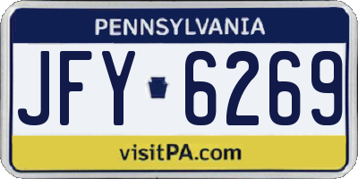 PA license plate JFY6269