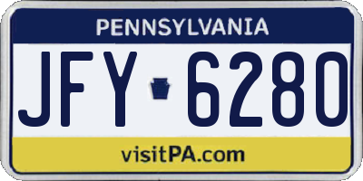 PA license plate JFY6280