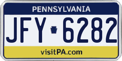 PA license plate JFY6282