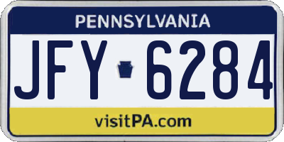 PA license plate JFY6284