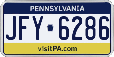 PA license plate JFY6286