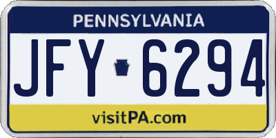 PA license plate JFY6294
