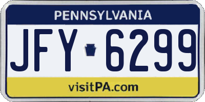 PA license plate JFY6299
