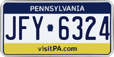 PA license plate JFY6324