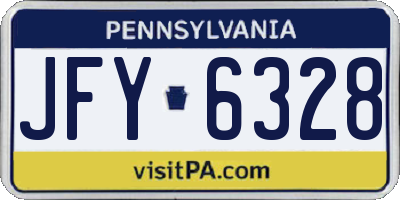 PA license plate JFY6328