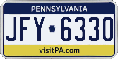 PA license plate JFY6330