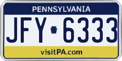 PA license plate JFY6333