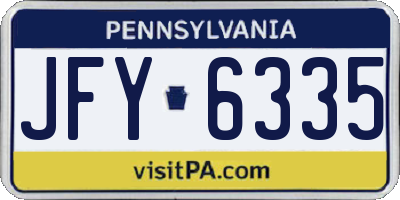 PA license plate JFY6335