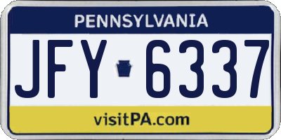 PA license plate JFY6337