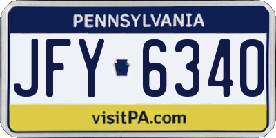 PA license plate JFY6340