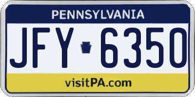 PA license plate JFY6350