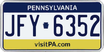 PA license plate JFY6352