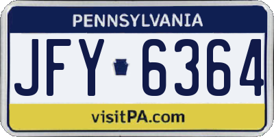 PA license plate JFY6364