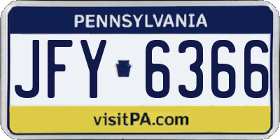 PA license plate JFY6366