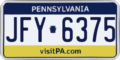 PA license plate JFY6375