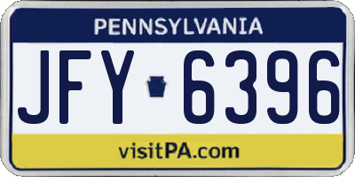 PA license plate JFY6396